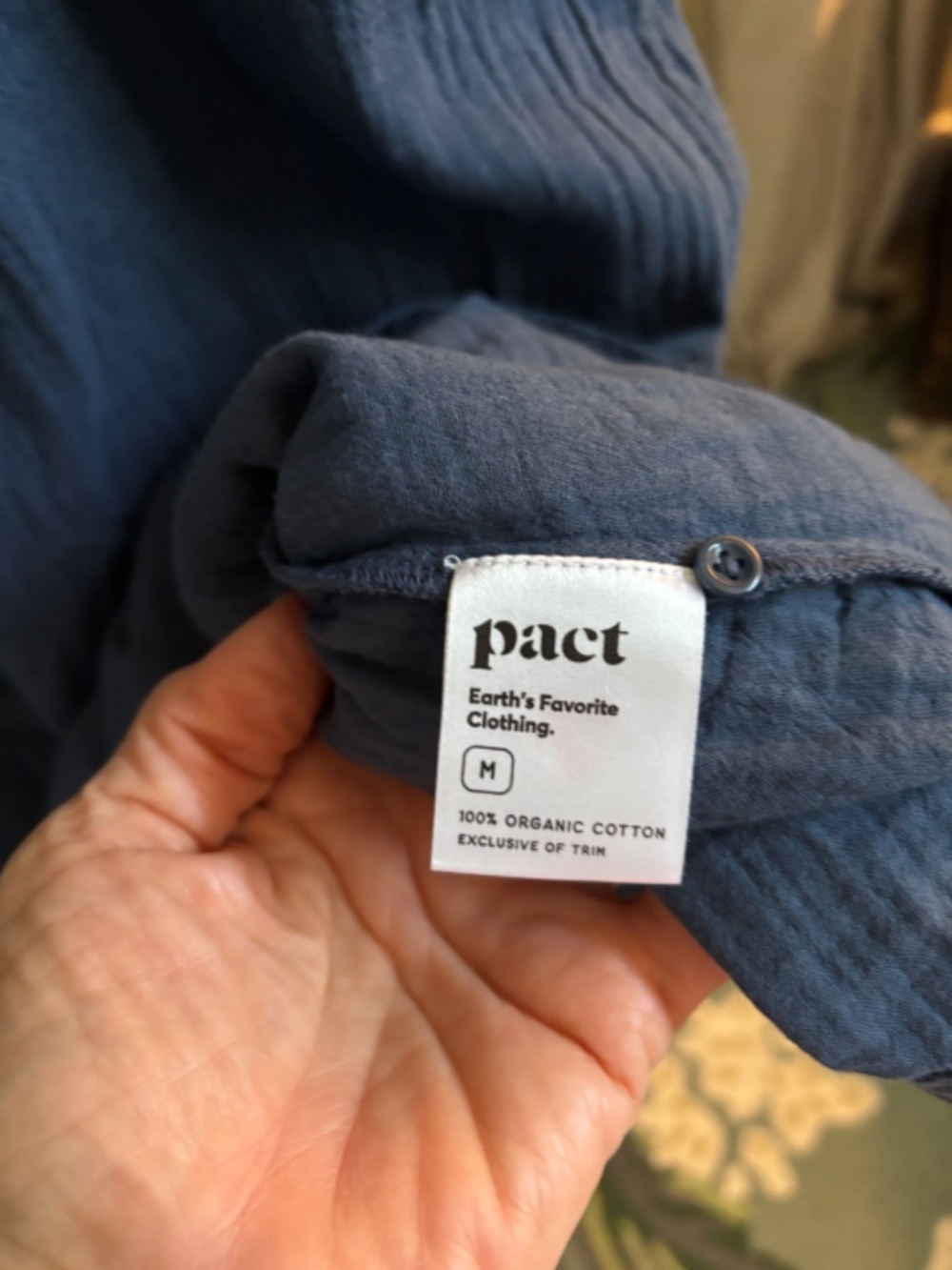 Pact Coastal Organic Double Gauze Cotton Dress- French Blue - Picture 3 of 14